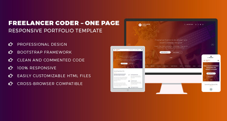 One page responsive html template