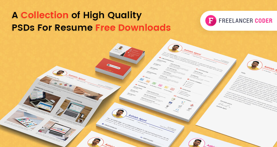 Freelancer Coder Free Resume Template PSDs
